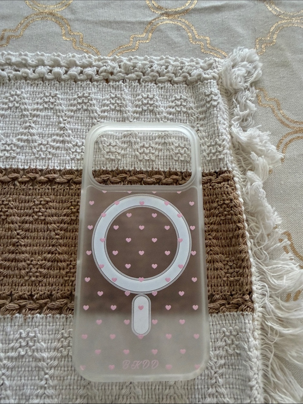 iPhone 17 pro Clear Pink Heart MagSafe-Compatible Phone Case